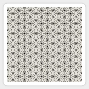 Black Japanese geometric Asanoha Pattern Sticker